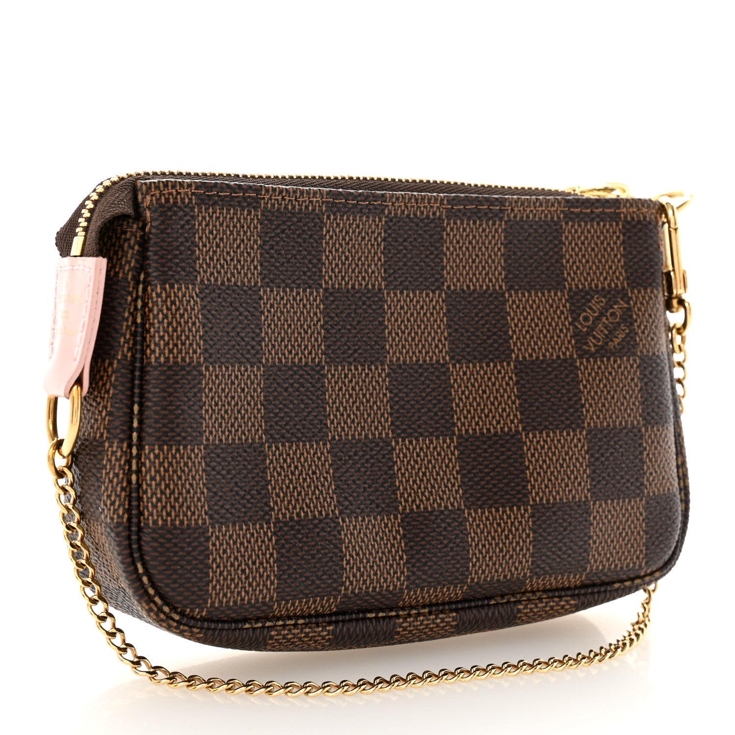 Louis Vuitton Damier Ebene 2020 Christmas Animation Big Wheel Mini Pochette Accessories Rose Ballerine 3 of 8