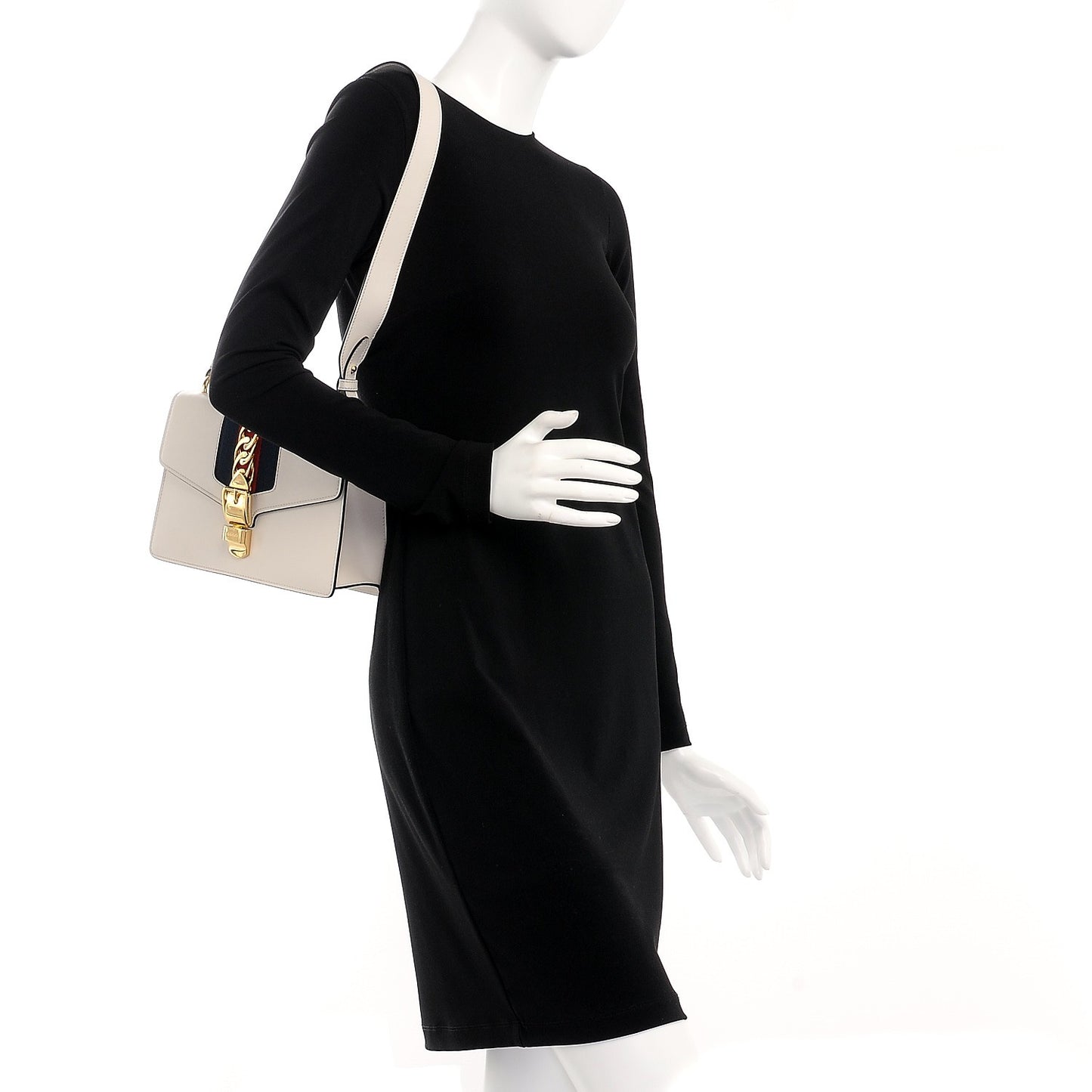 Calfskin Small Sylvie Shoulder Bag White