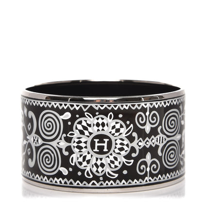 Hermes Enamel Printed Horses Extra Wide Bracelet 62 1 of 6