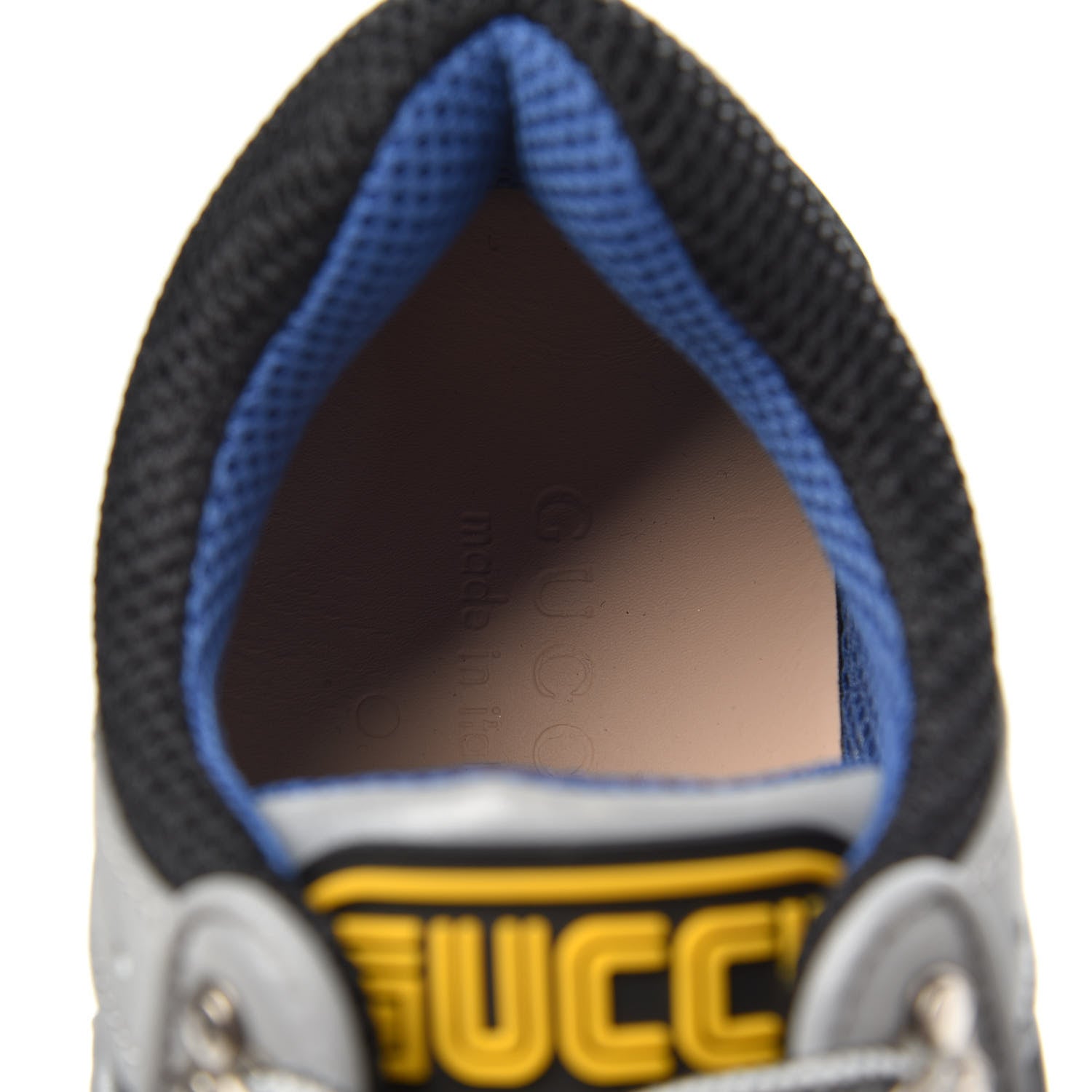 Gucci X SEGA Mesh Technical Canvas Calfskin Reflective Mens Flashtrek Sneakers 9 Silver Black 7 of 8