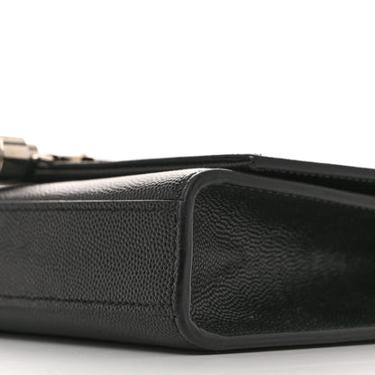 Saint Laurent Grain De Poudre Small Classic Monogram Kate Tassel Satchel Black 10 of 11