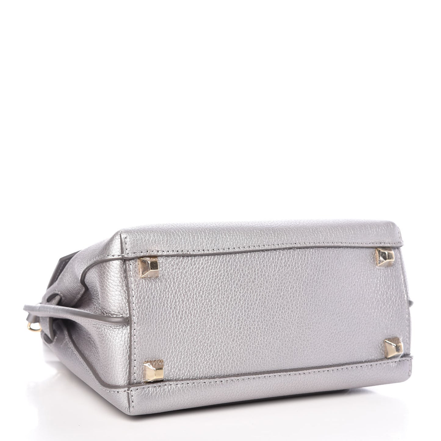 Grained Calfskin Milla Crossbody Spike Silver