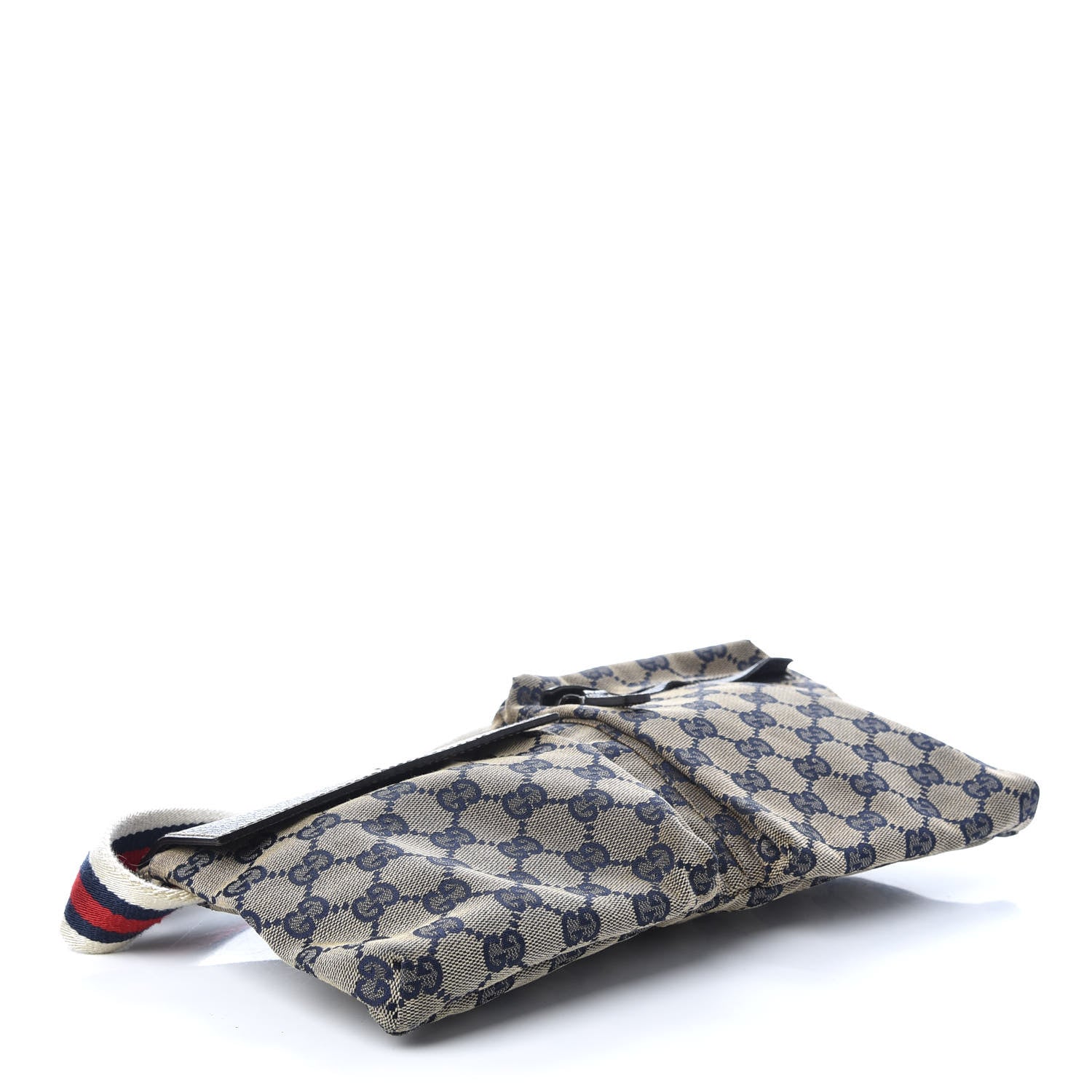 Gucci GG Monogram Web Double Pocket Belt Bag Navy 5 of 9