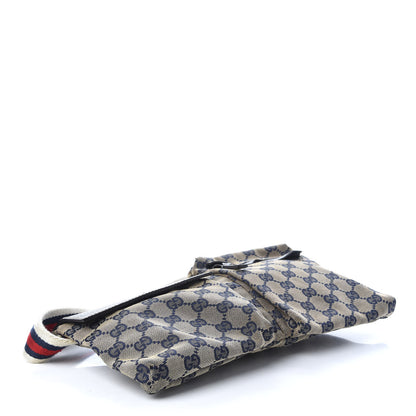 Gucci GG Monogram Web Double Pocket Belt Bag Navy 5 of 9