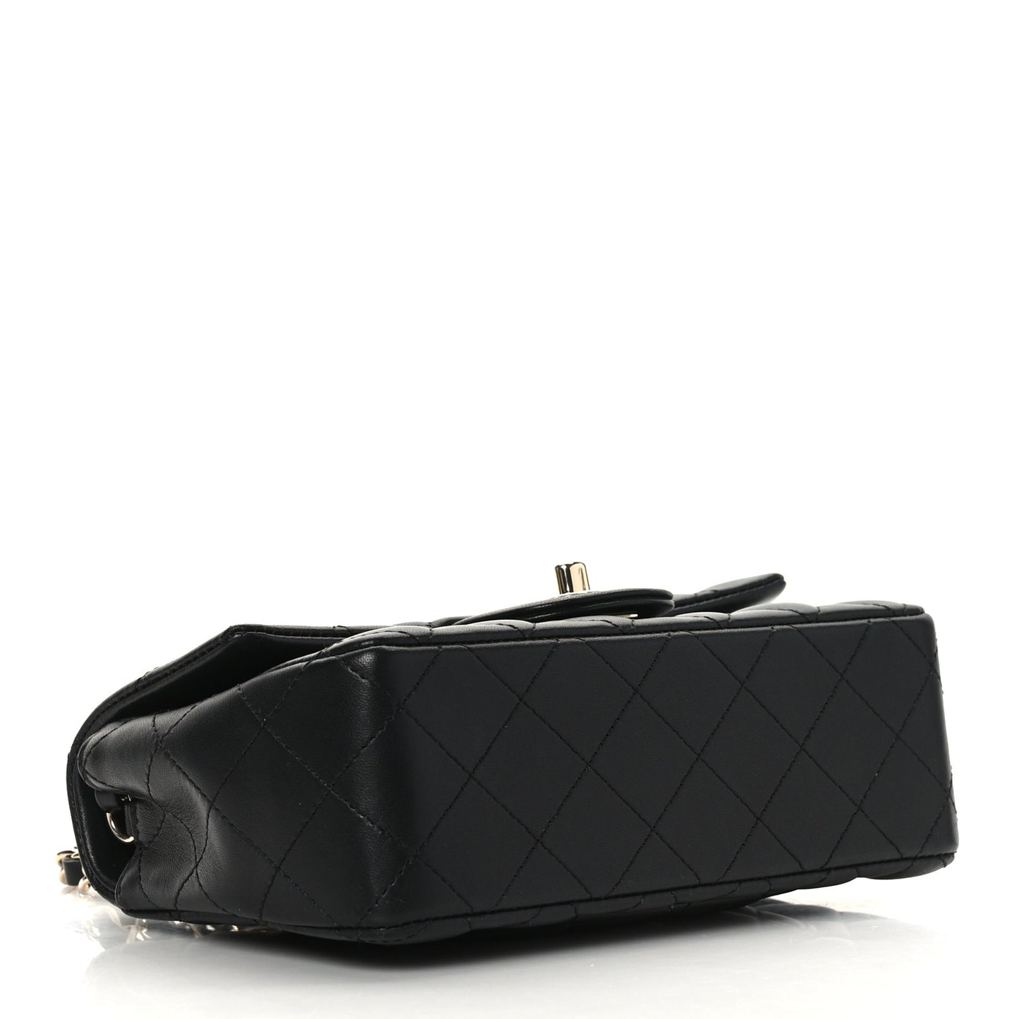 Lambskin Quilted Mini Rectangular Flap Black