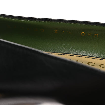 Gucci Malaga Kid Half Moon GG Square Toe Pumps 37.5 Black 10 of 11