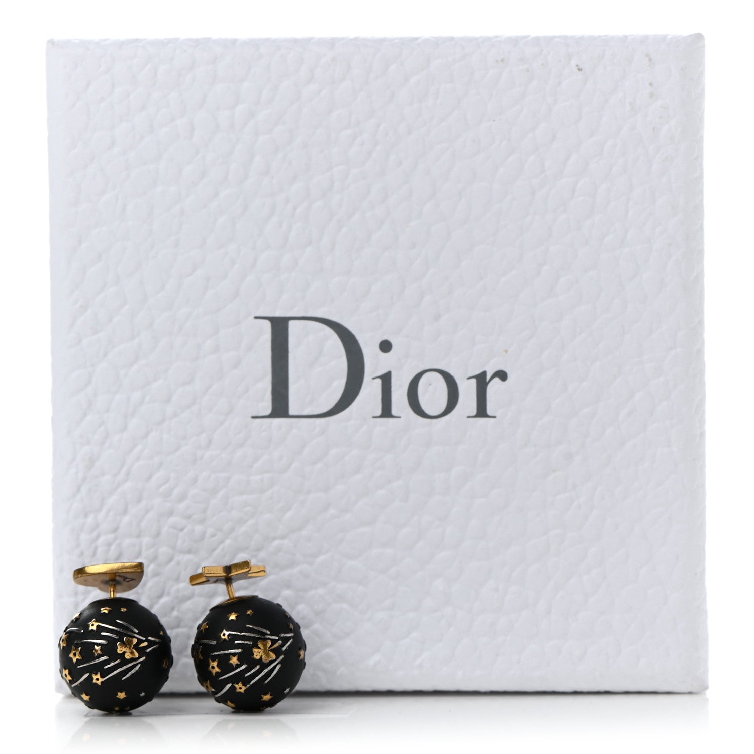 Christian Dior Metal Star Heart Mise En Dior Tribal Earrings Black Gold 7 of 7