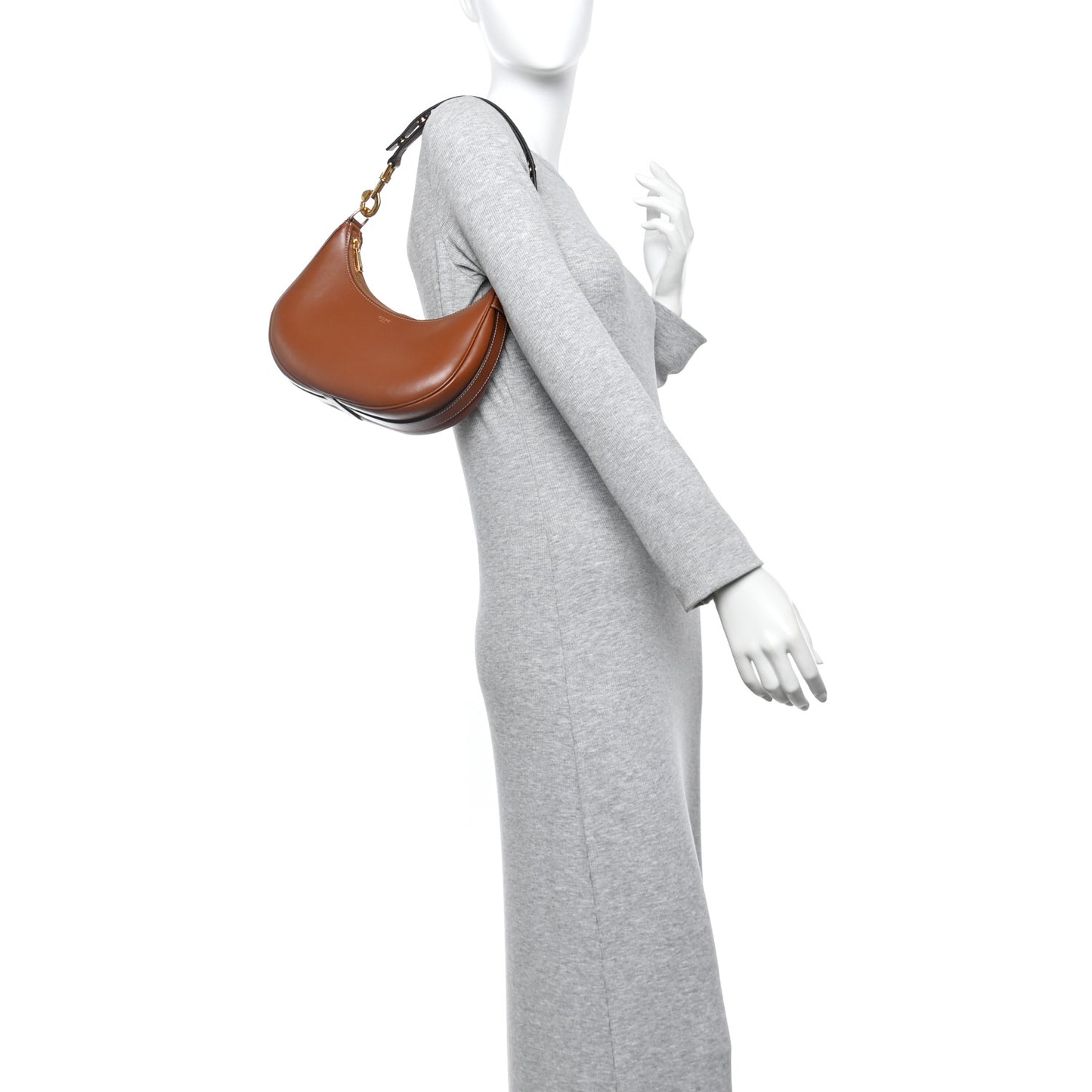 Smooth Calfskin Medium Strap Ava Shoulder Bag Tan