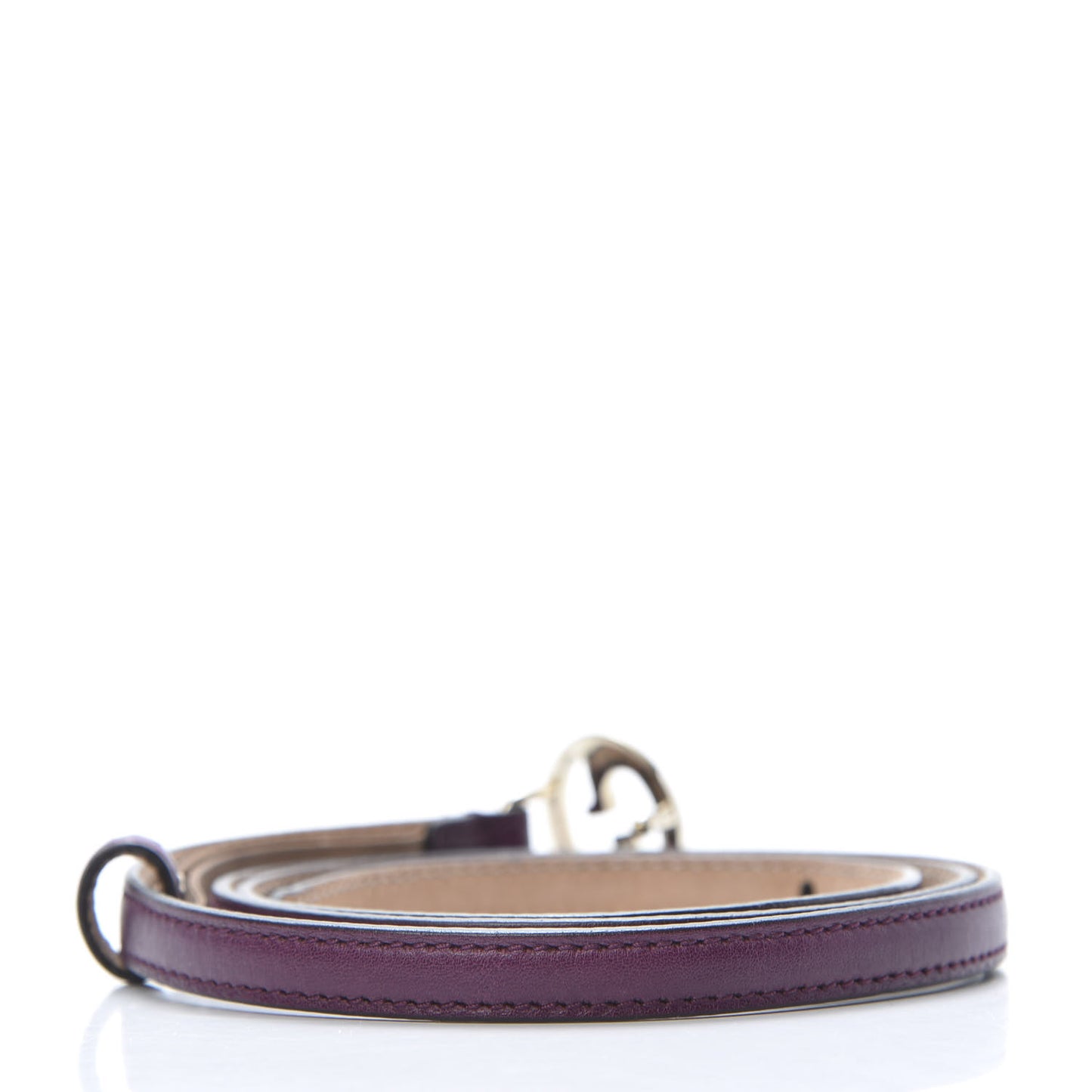 Calfskin 1973 Buckle Skinny Belt 85 34 Purple
