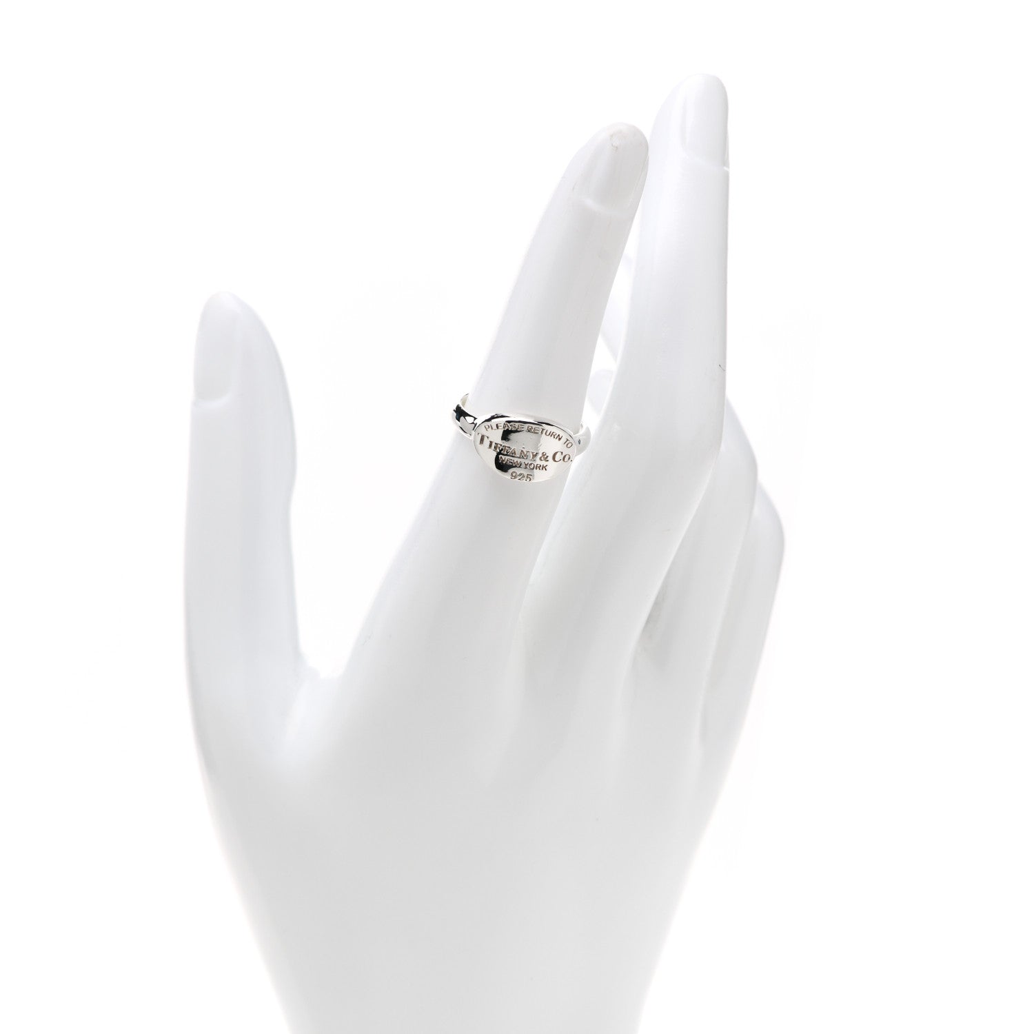 Tiffany Sterling Silver Return to Tiffany Oval Ring 53 6.5 2 of 5