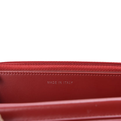 Chanel Glazed Calfskin Quilted Coco Boy Wallet On Chain WOC Red 8 of 12