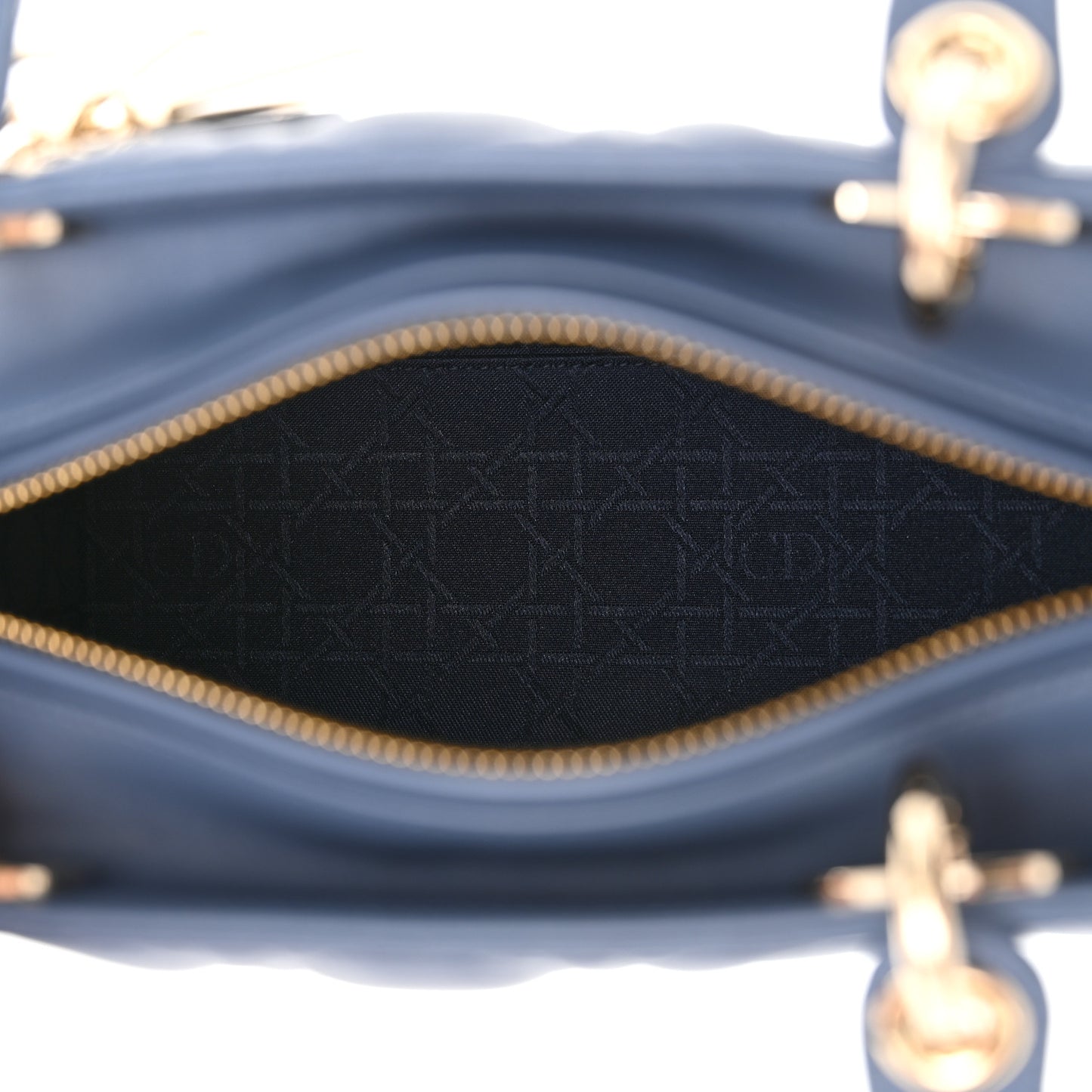 Lambskin Cannage Medium Lady Dior Blue