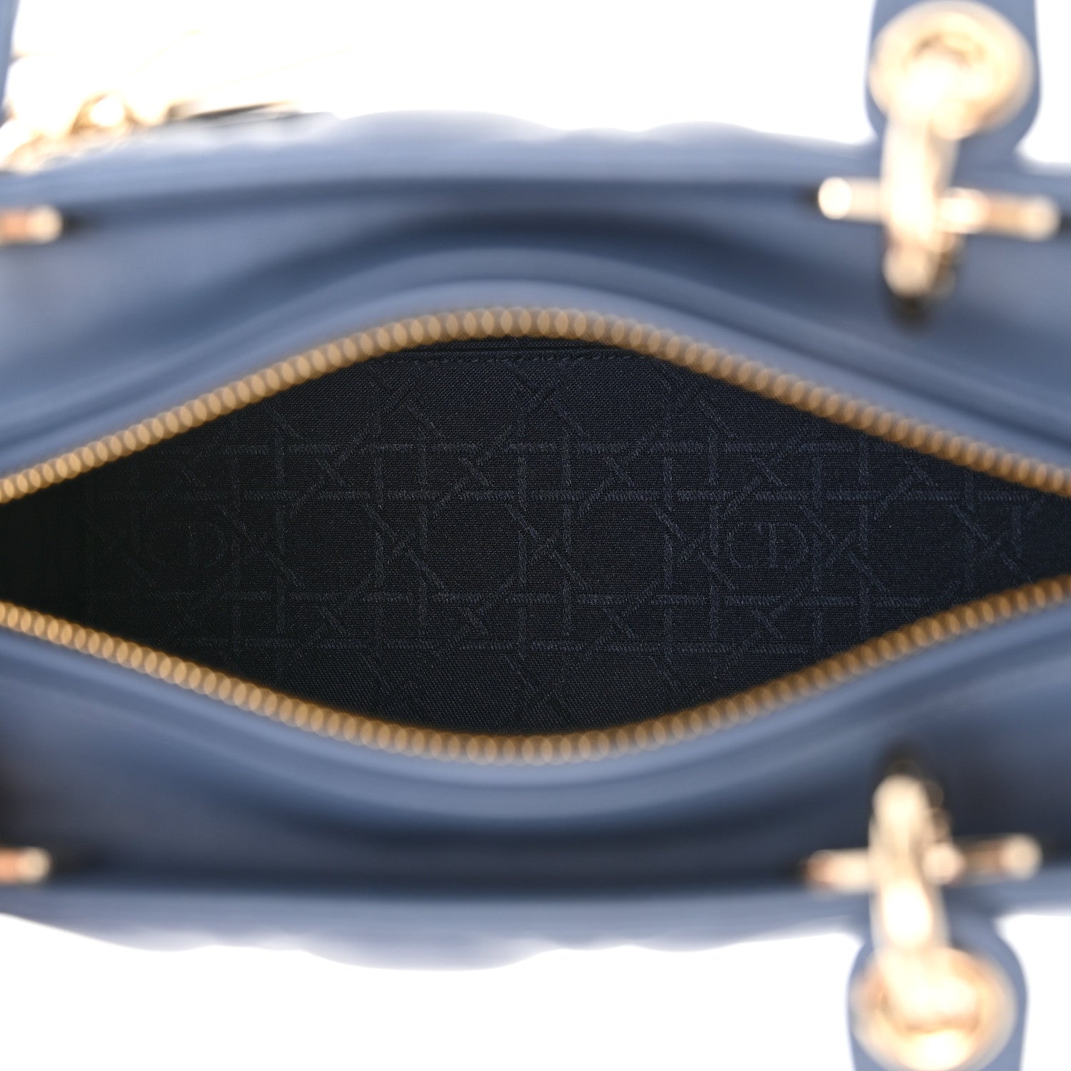Christian Dior Lambskin Cannage Medium Lady Dior Blue 5 of 11