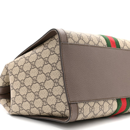 Gucci GG Supreme Monogram Web Medium Ophidia Tote Bag Brown 9 of 10
