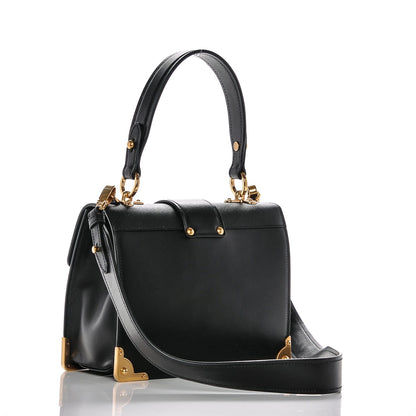 Prada City Calf Saffiano Animalier Top Handle Bag Black 3 of 7
