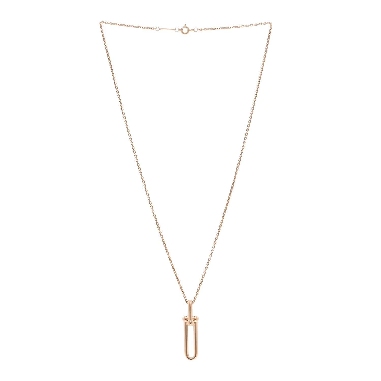 Tiffany 18K Rose Gold Hardwear Link Pendant Necklace 3 of 6