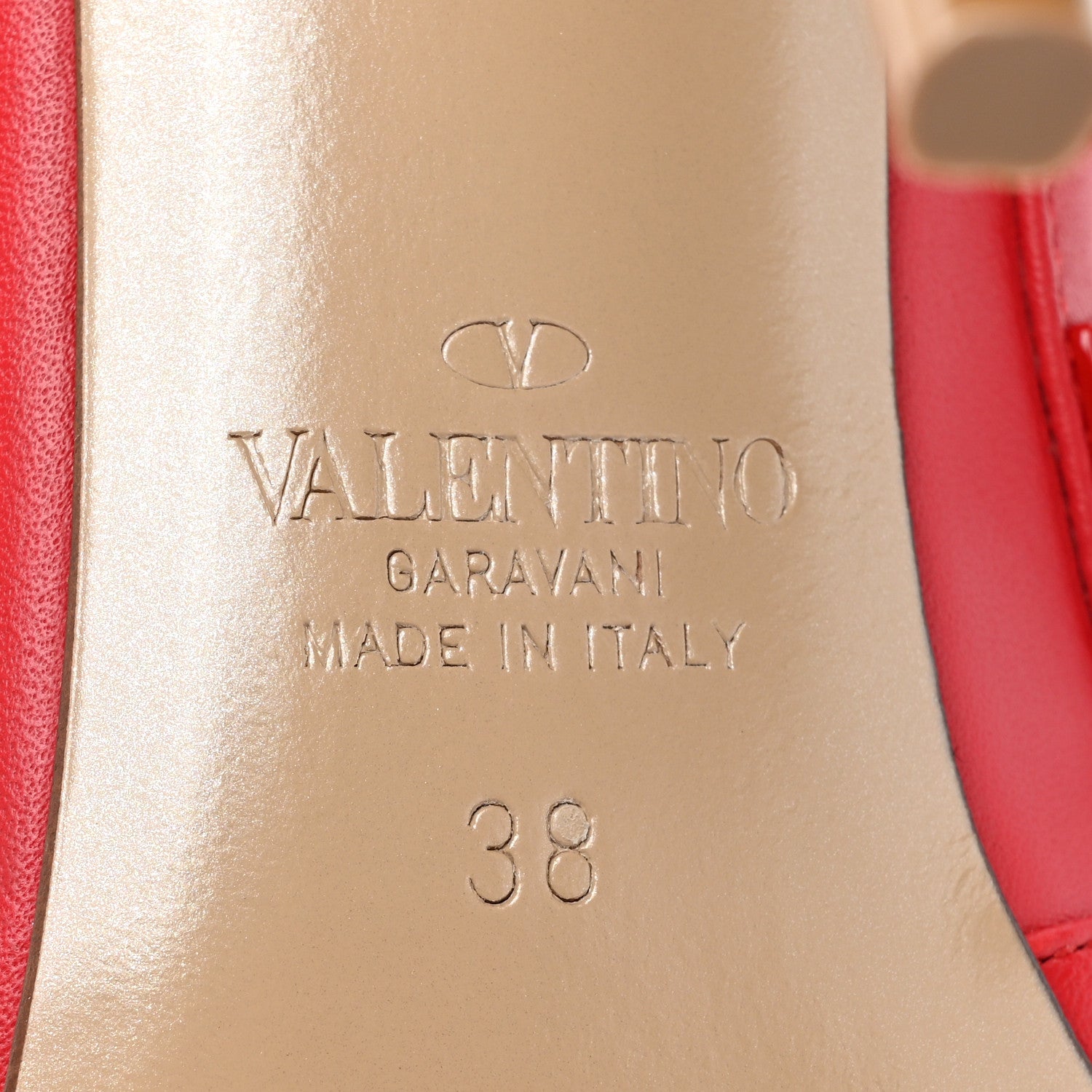 Valentino Garavani Calfskin Lacquered Monochrome Rockstud Ankle Strap 100mm Pumps 38 Rouge Pur 6 of 10