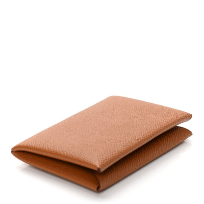 Hermes Epsom Calvi Card Case Gold 4 of 7
