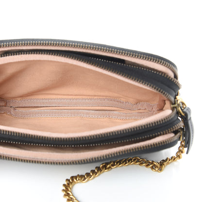 Gucci Calfskin Matelasse Mini GG Marmont Chain Crossbody Bag Black 6 of 13