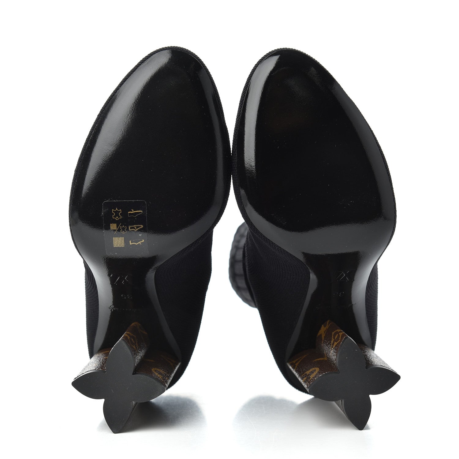 Louis Vuitton Monogram Stretch Fabric Silhouette Ankle Boots 35 Black 5 of 7