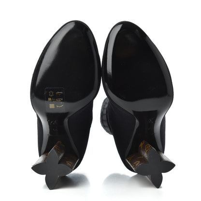 Louis Vuitton Monogram Stretch Fabric Silhouette Ankle Boots 35 Black 5 of 7