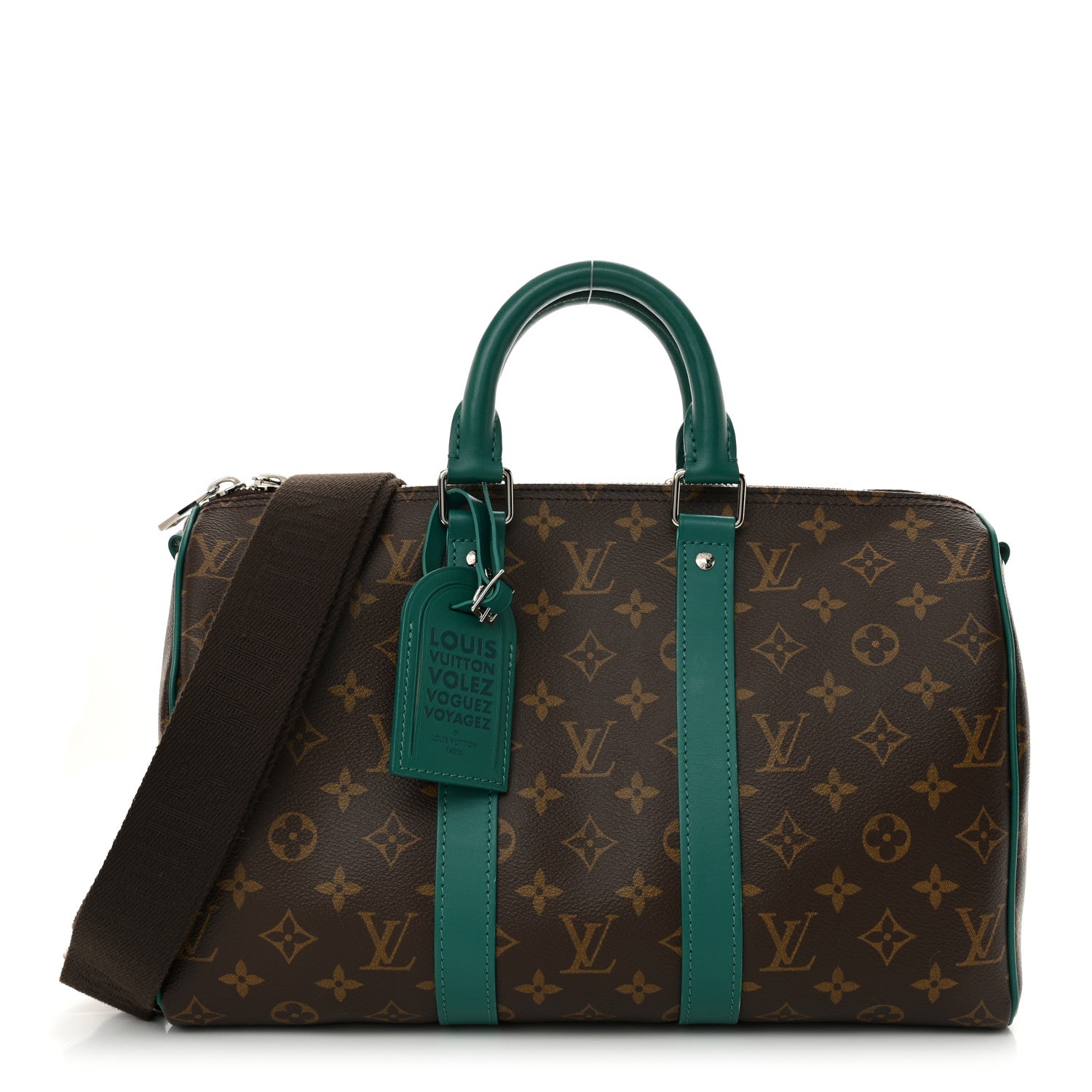 Louis Vuitton Monogram Macassar Keepall Bandouliere 35 Borneo Green 1 of 10