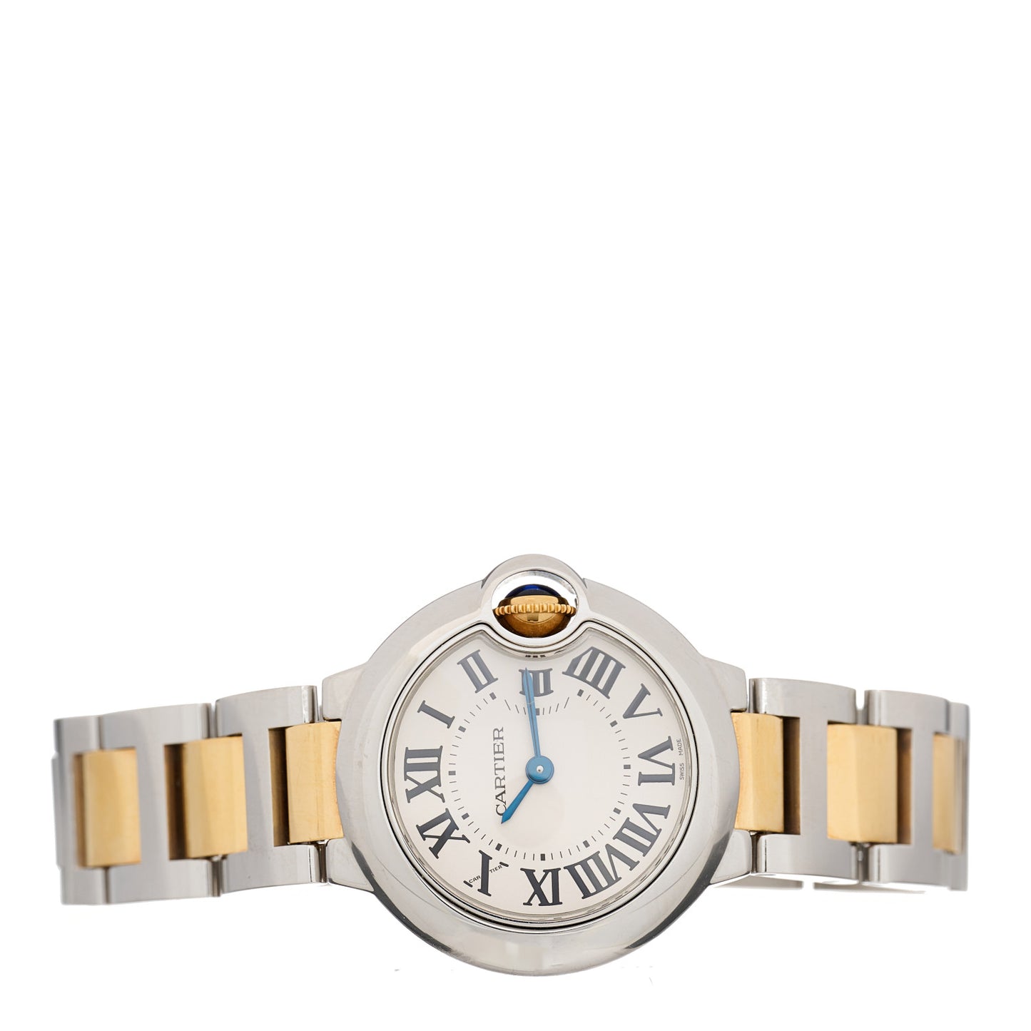 Stainless Steel 18K Yellow Gold 28mm Ballon Bleu De Cartier Quartz Watch