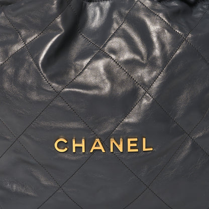 Chanel Shiny Calfskin Quilted Chanel 22 Dark Grey 9 of 13