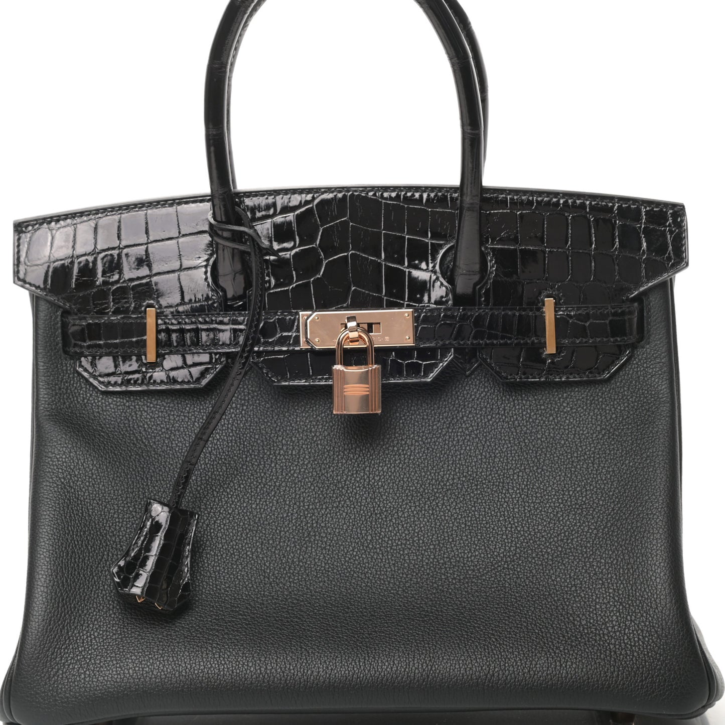 Taurillon Novillo Shiny Niloticus Crocodile Birkin Touch 30 Black