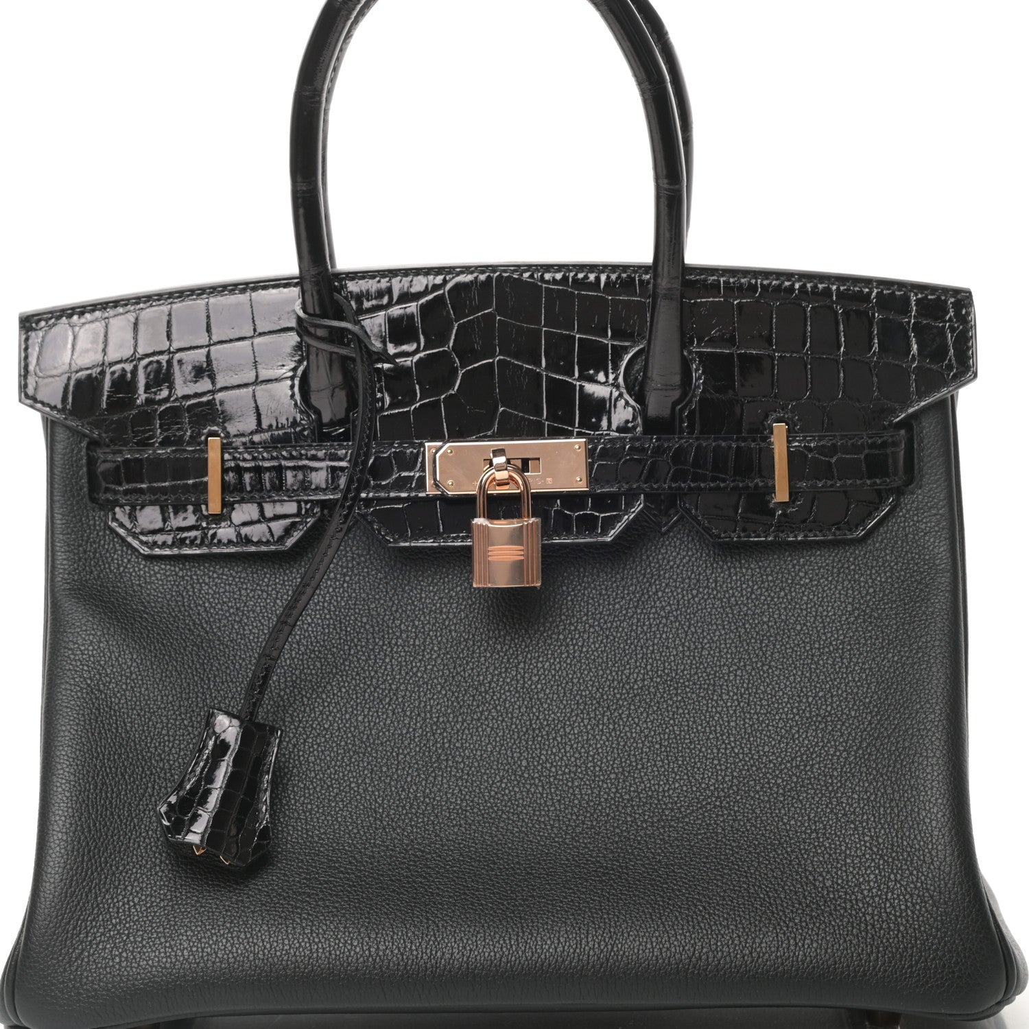 Hermes Taurillon Novillo Shiny Niloticus Crocodile Birkin Touch 30 Black 8 of 11