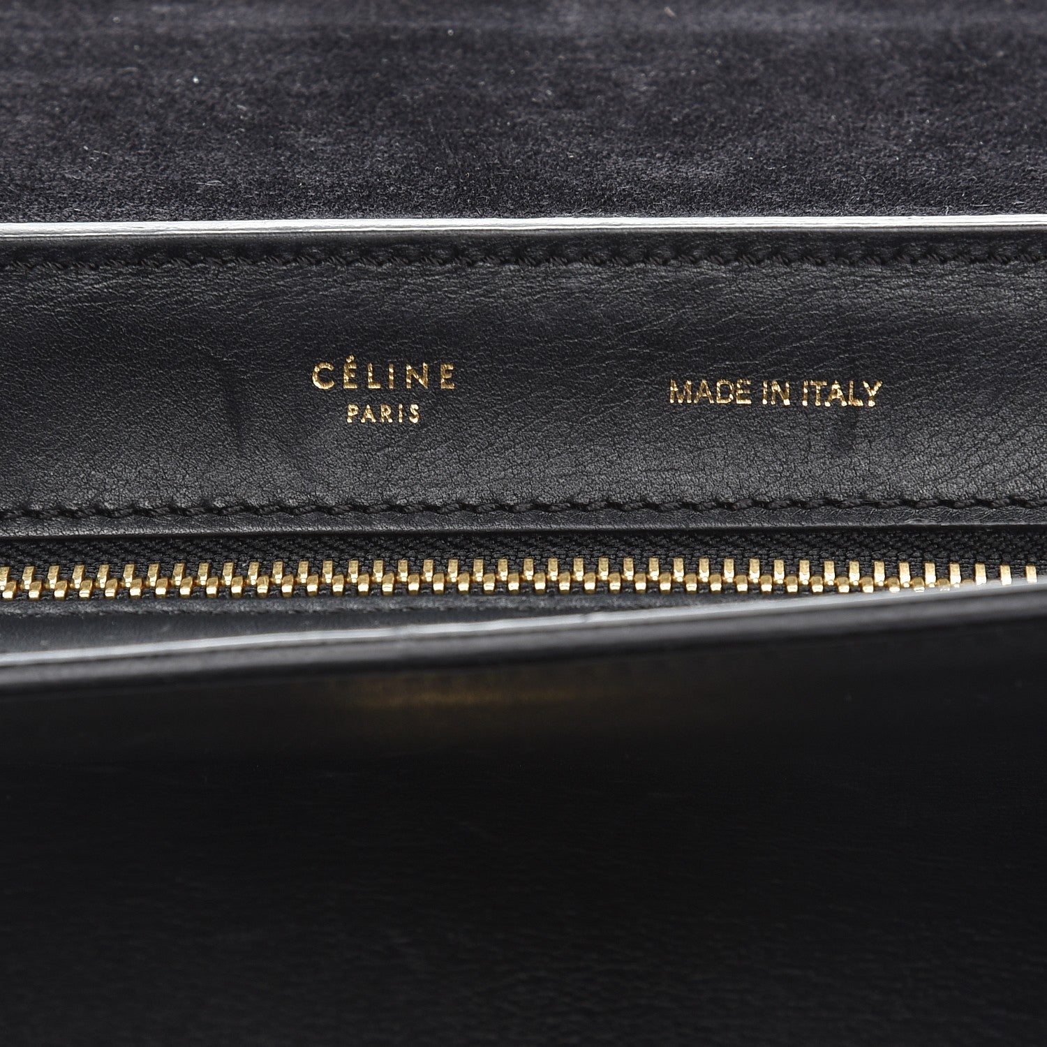 Celine Smooth Calfskin Suede Medium Bi-Color Trapeze Black 6 of 11