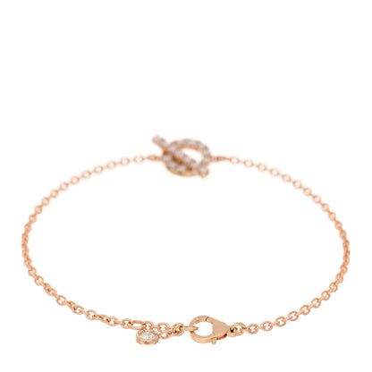 Hermes 18K Rose Gold Diamond Finesse Bracelet LG 2 of 4