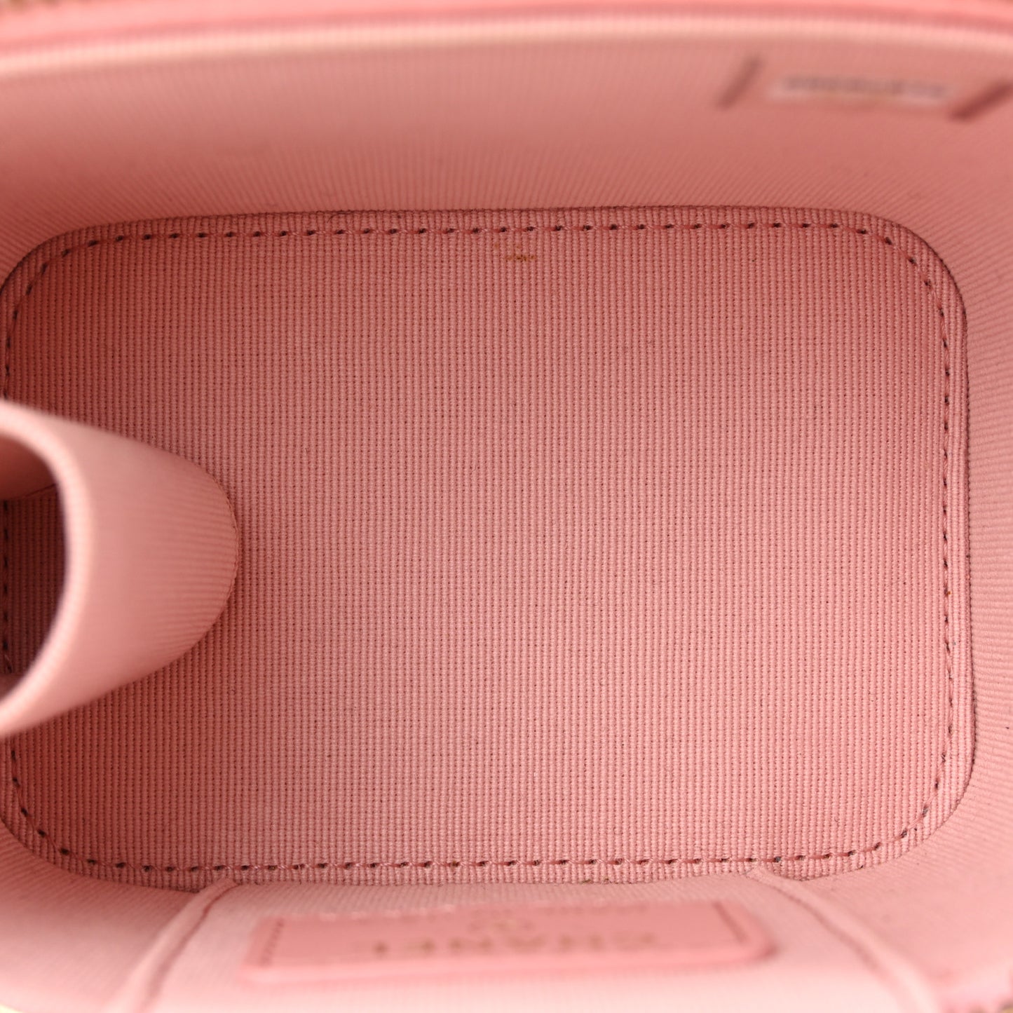 Caviar Quilted Mini Vanity Case With Chain Pink