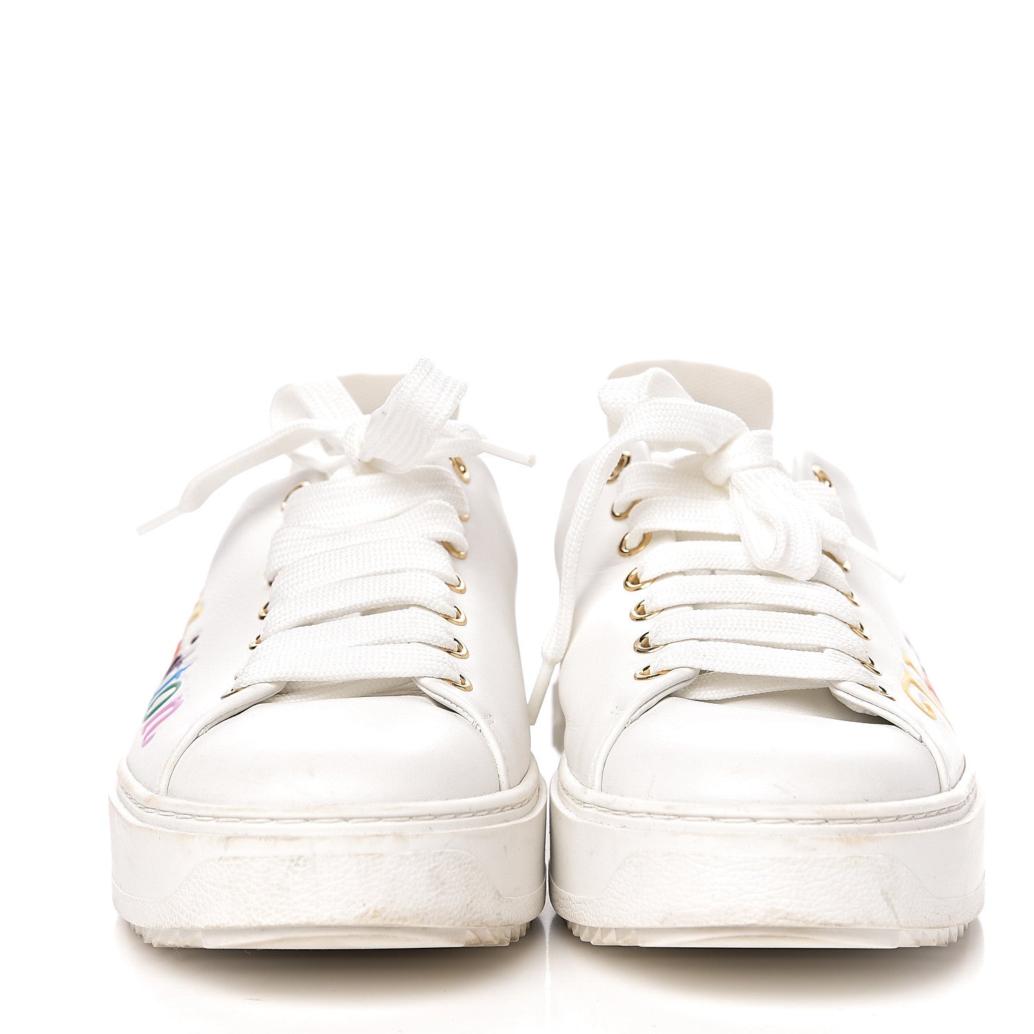 Louis Vuitton Calfskin Time Out New Wave Sneakers 38 White 2 of 13