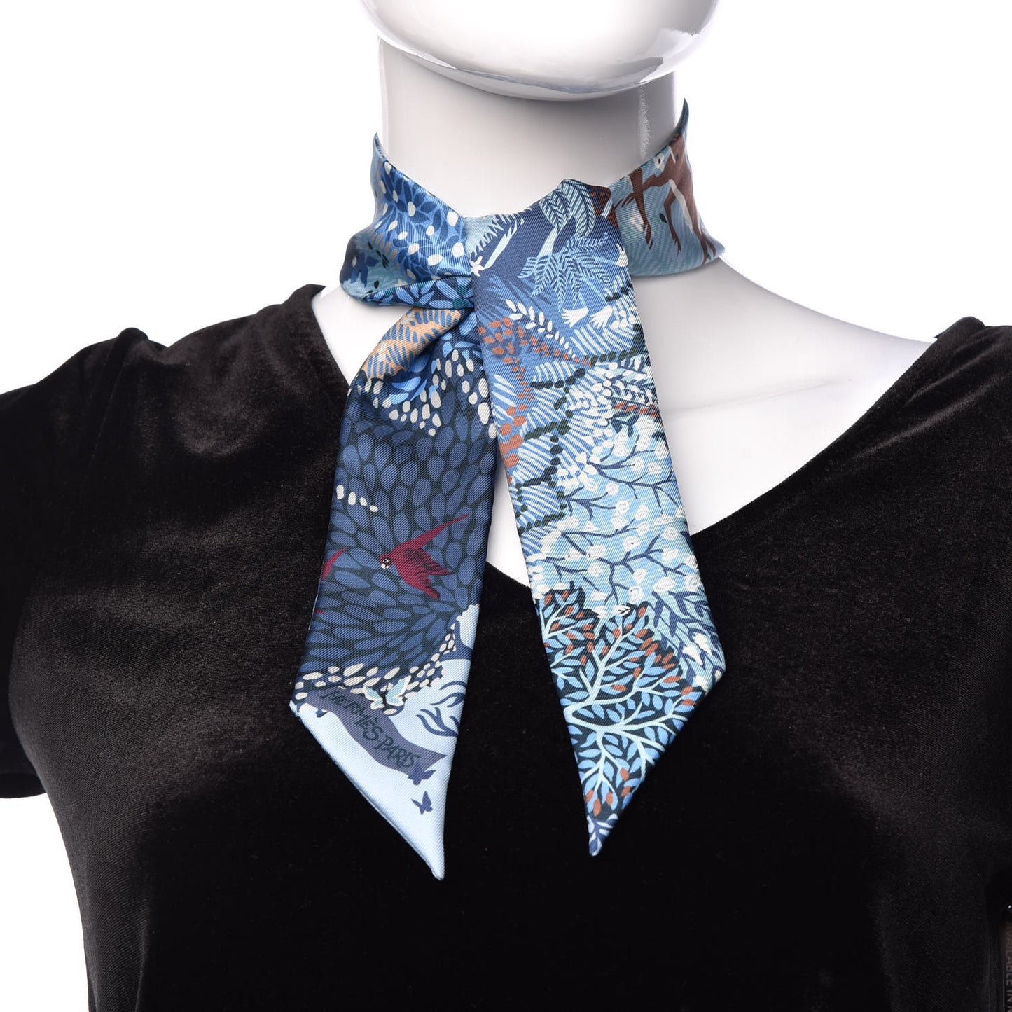 Silk Dans un Jardin Anglais Twilly Ciel Marine Brun