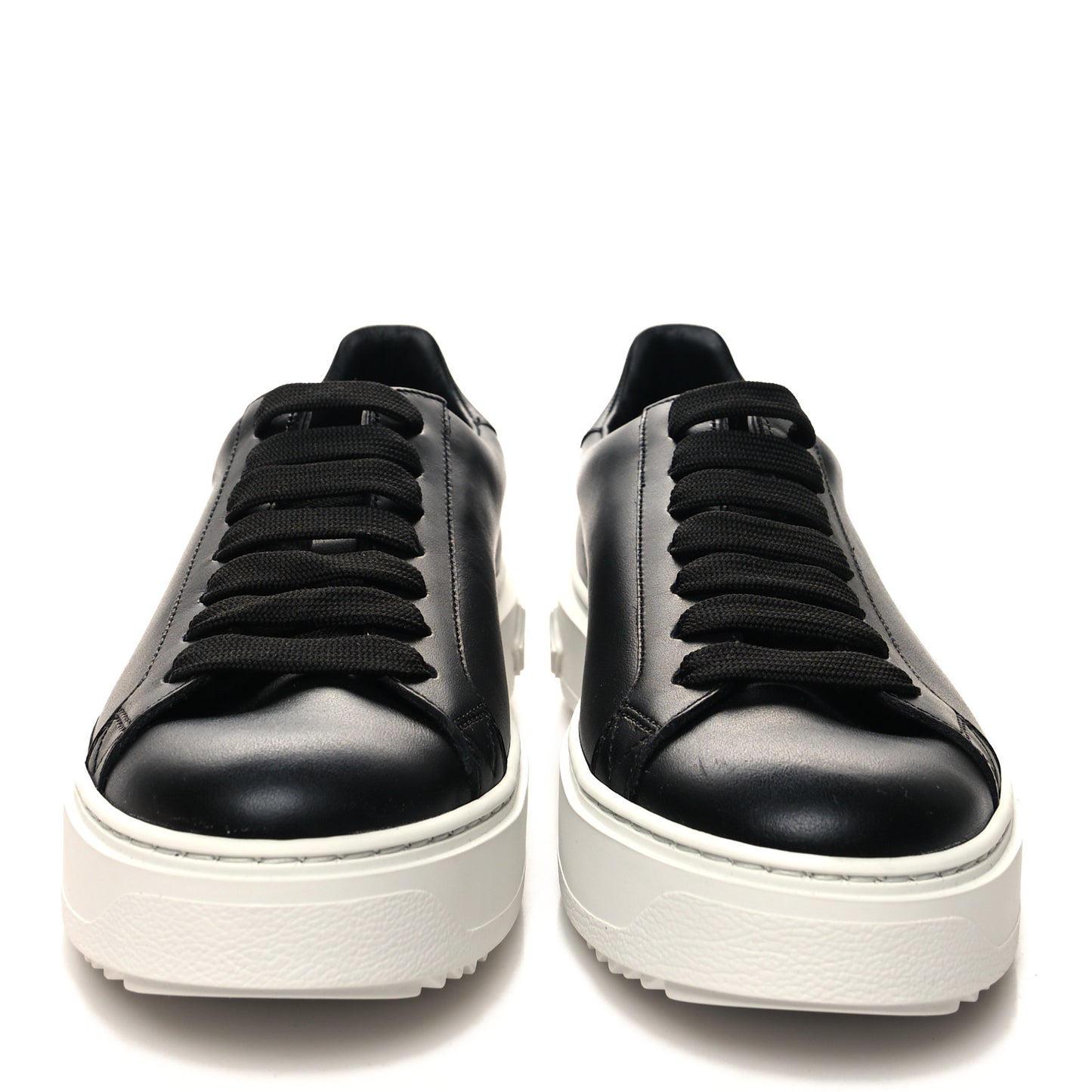 Calfskin Time Out Sneakers 38 Black