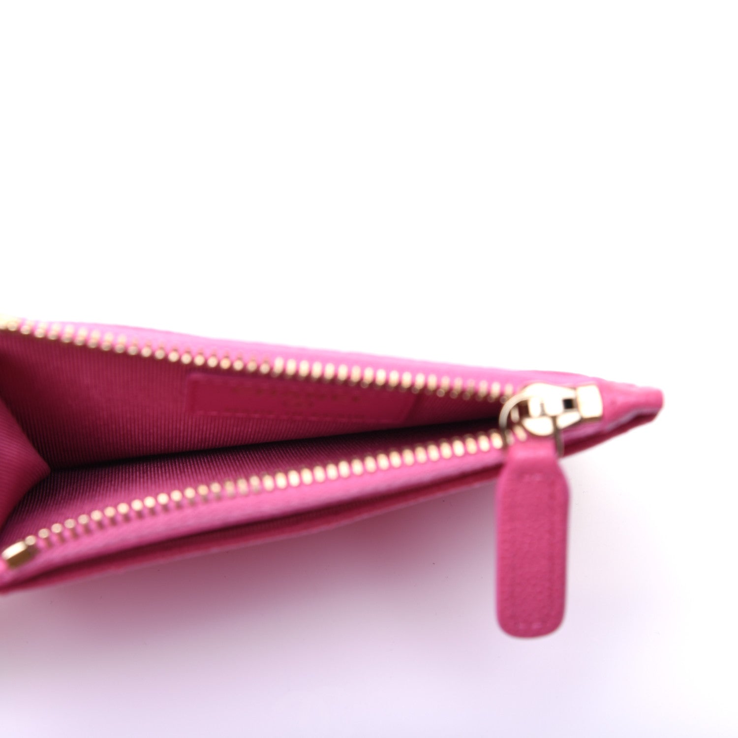 Chanel Caviar Quilted CC Zip Card Holder Pink 5 of 11