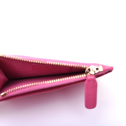 Chanel Caviar Quilted CC Zip Card Holder Pink 5 of 11