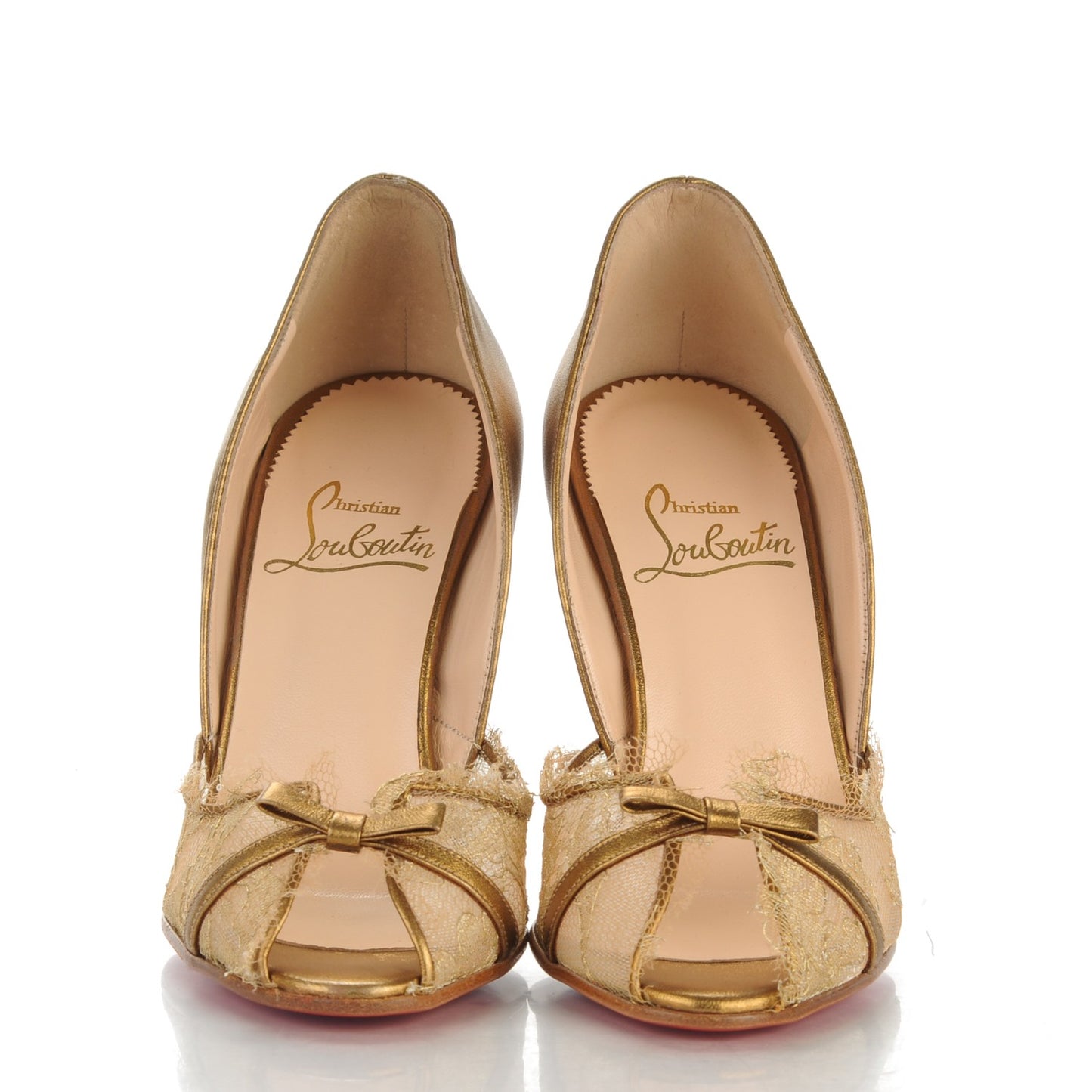 Metallic Nappa Lace Alexandra Pumps 36 Gold