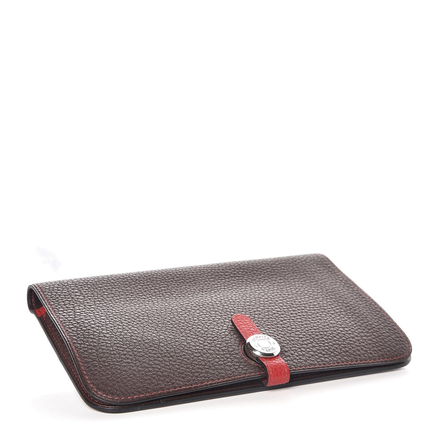 Togo Dogon Duo Wallet Chocolate Rouge Garance