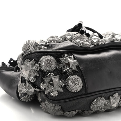 Burberry Calfskin Mason Warrior Studded Hobo Black 8 of 9