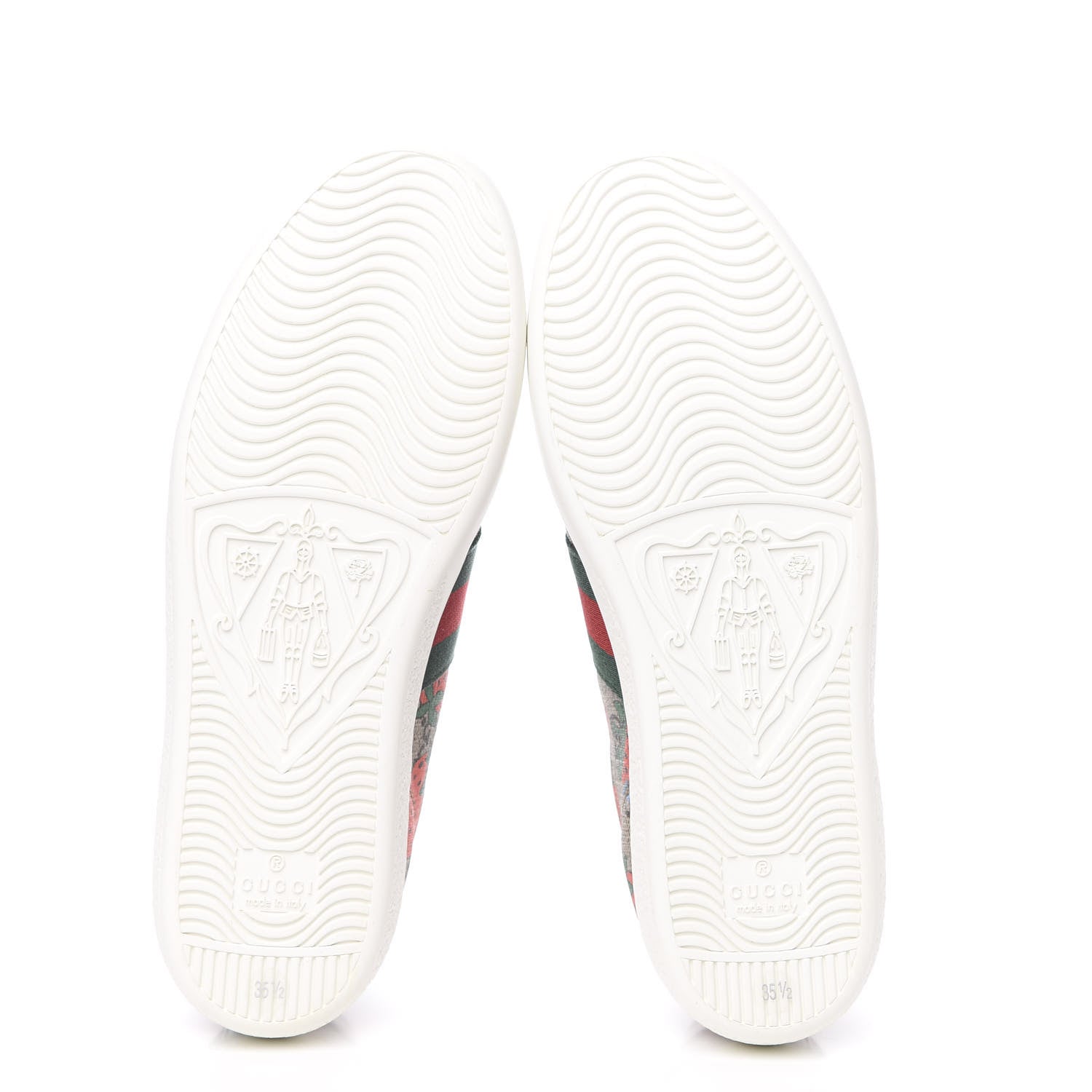 Gucci GG Supreme Monogram Strawberry Web Womens Ace Sneakers 35.5 Beige Multicolor Red Green 5 of 10