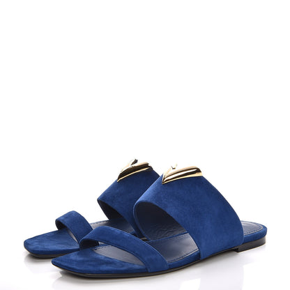 Louis Vuitton Suede Bayfront Mule 38 Blue 3 of 9