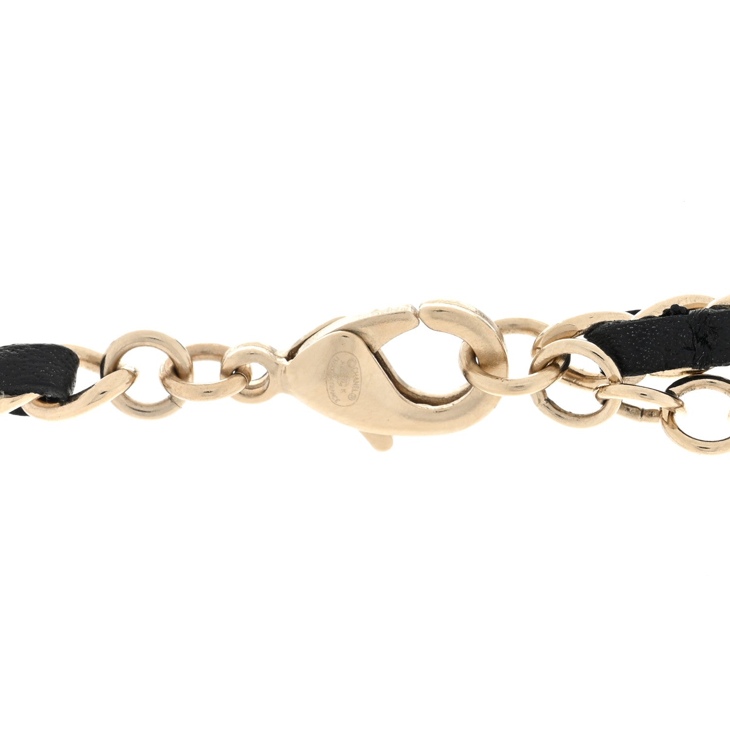 Chanel Lambskin Baguette Crystal CC Necklace Black Light Gold 4 of 4