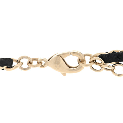 Chanel Lambskin Baguette Crystal CC Necklace Black Light Gold 4 of 4