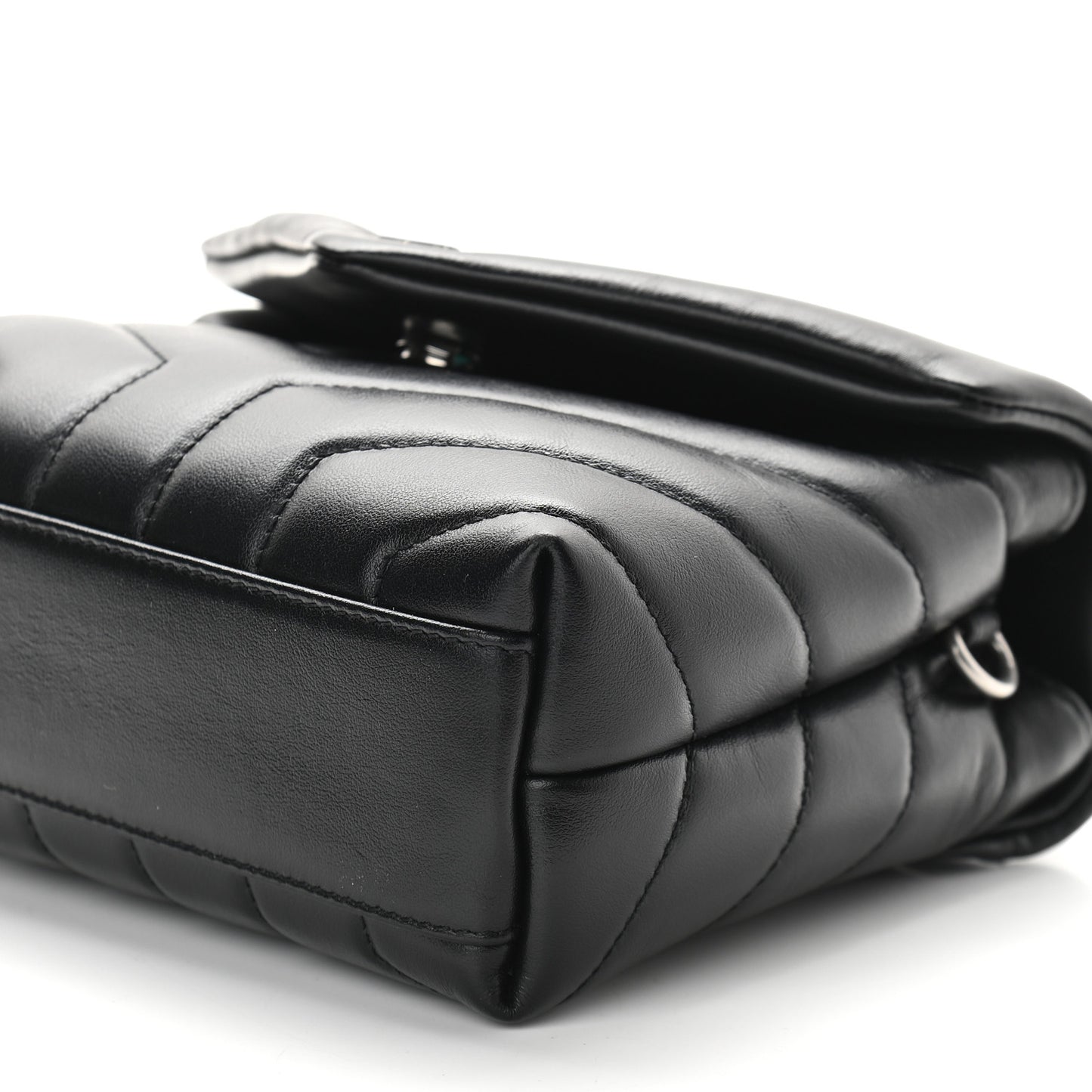 Calfskin Y Quilted Monogram Toy Loulou Crossbody Bag Black