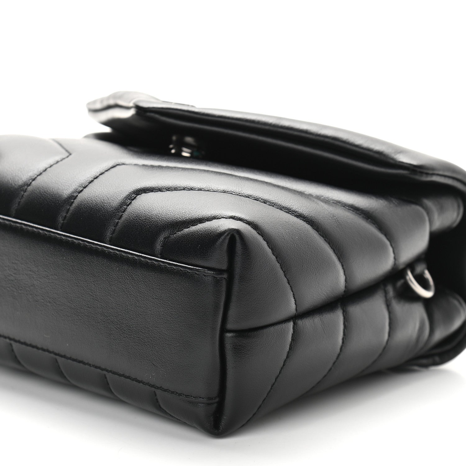 Saint Laurent Calfskin Y Quilted Monogram Toy Loulou Crossbody Bag Black 9 of 9