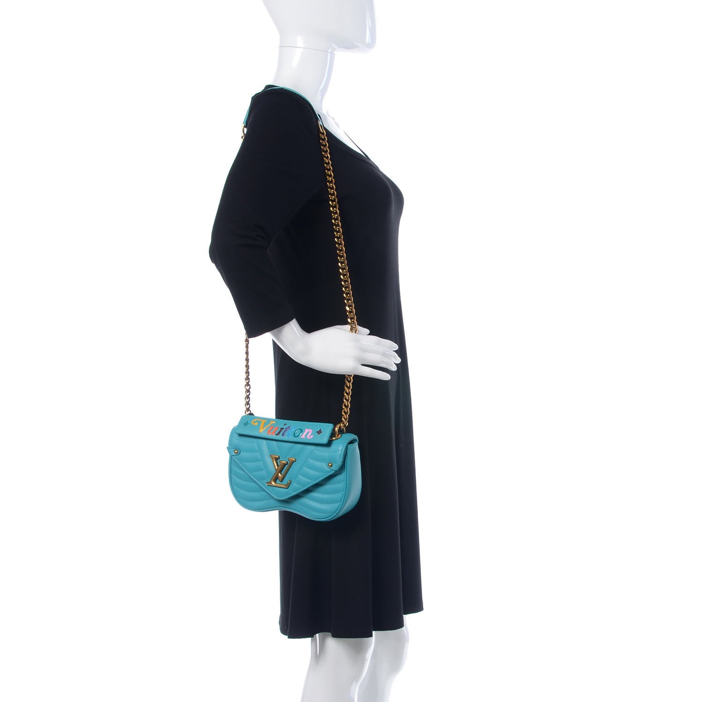 Calfskin New Wave Chain PM Malibu Green