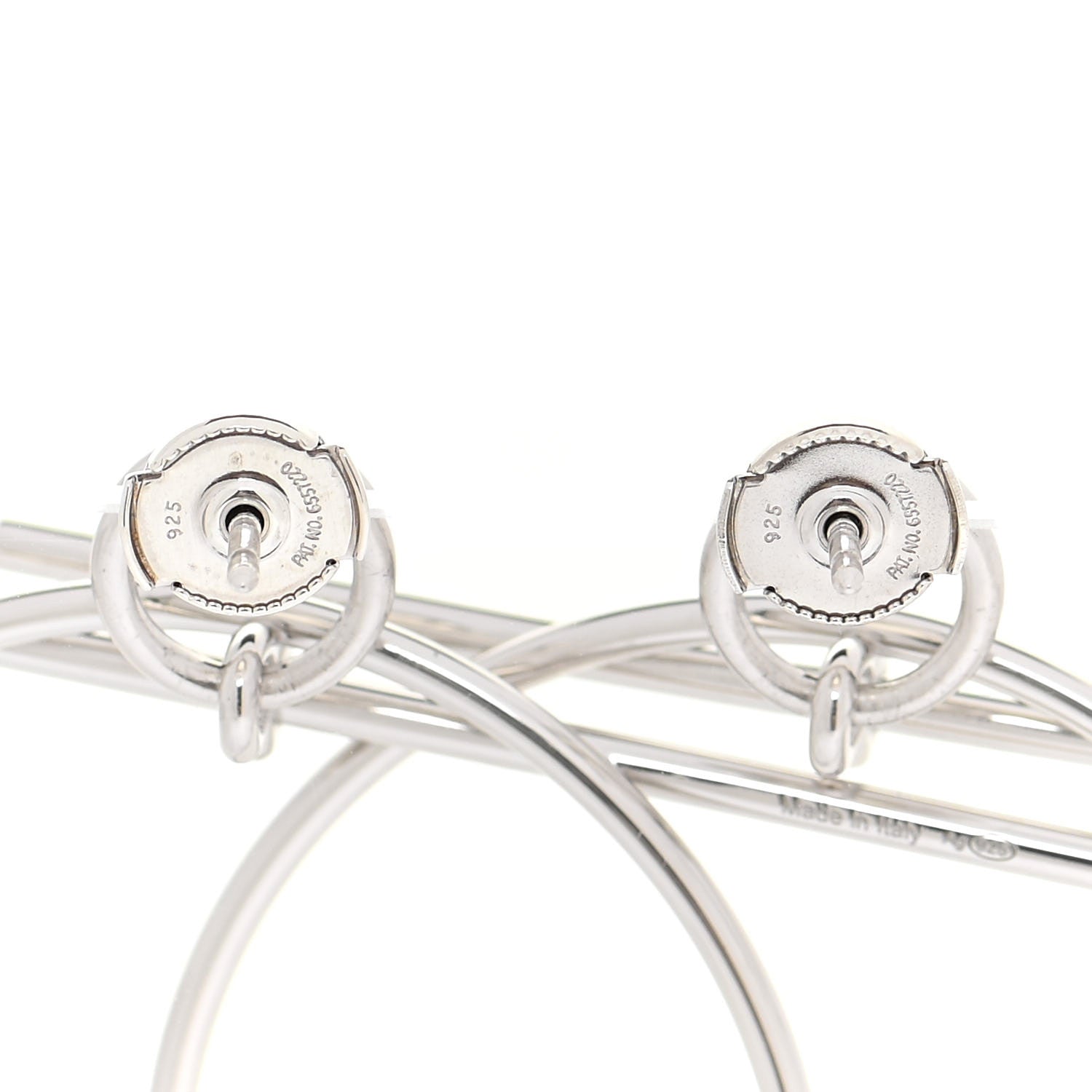 Hermes Sterling Silver MM Loop Earrings 3 of 7
