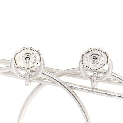 Hermes Sterling Silver MM Loop Earrings 3 of 7
